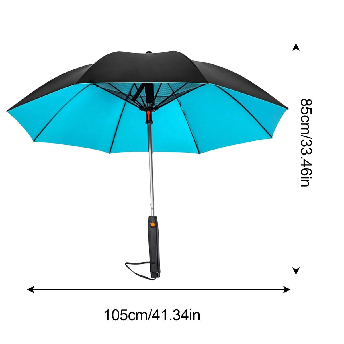 Electric Cooling Fan Umbrella With Water Spray With UV Protection– Blue