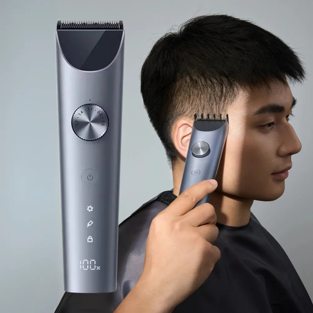 Xiaomi Hair Clipper 2 Cordless/Plug-in 19 Length Settings Dual-Coated Blade Smart Anti-Clogging IPX7 Waterproof