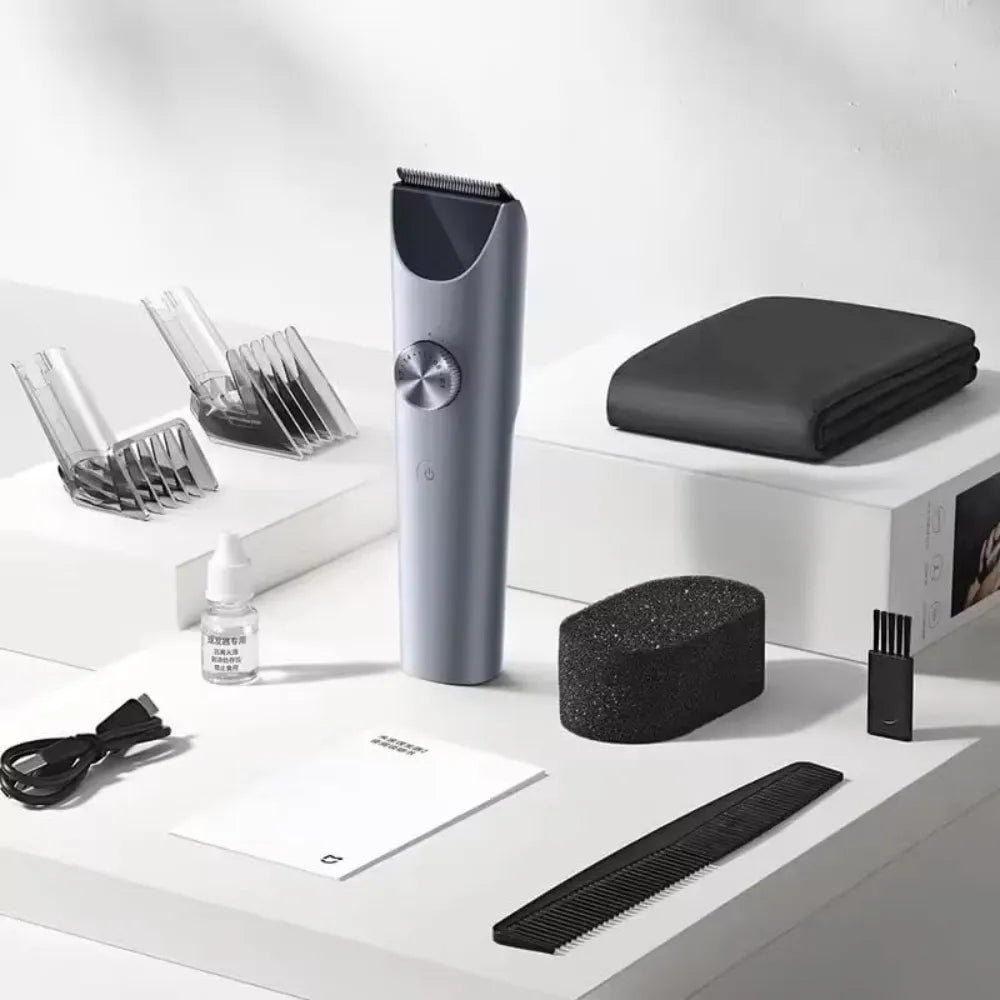 Xiaomi Hair Clipper 2 Cordless/Plug-in 19 Length Settings Dual-Coated Blade Smart Anti-Clogging IPX7 Waterproof