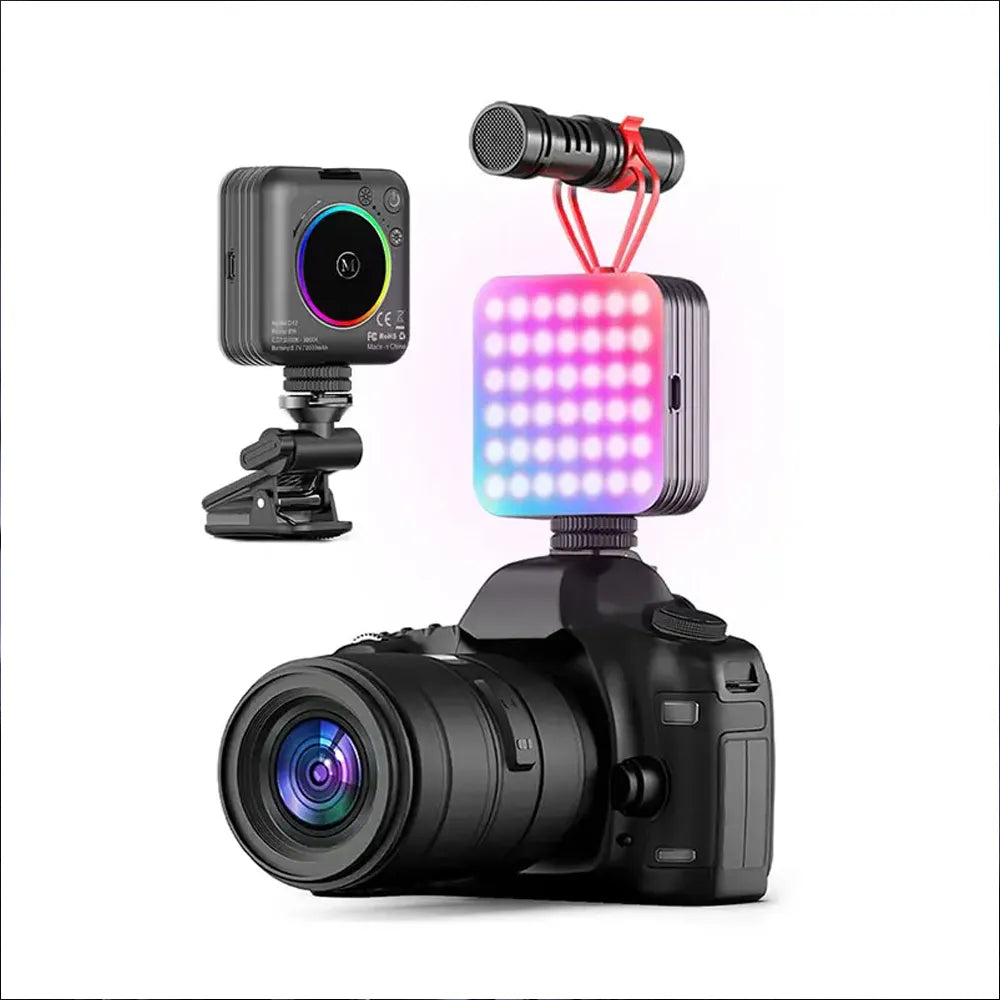 D12S Portable Mini RGB LED Video Light 2000mAh Type-C Rechargeable