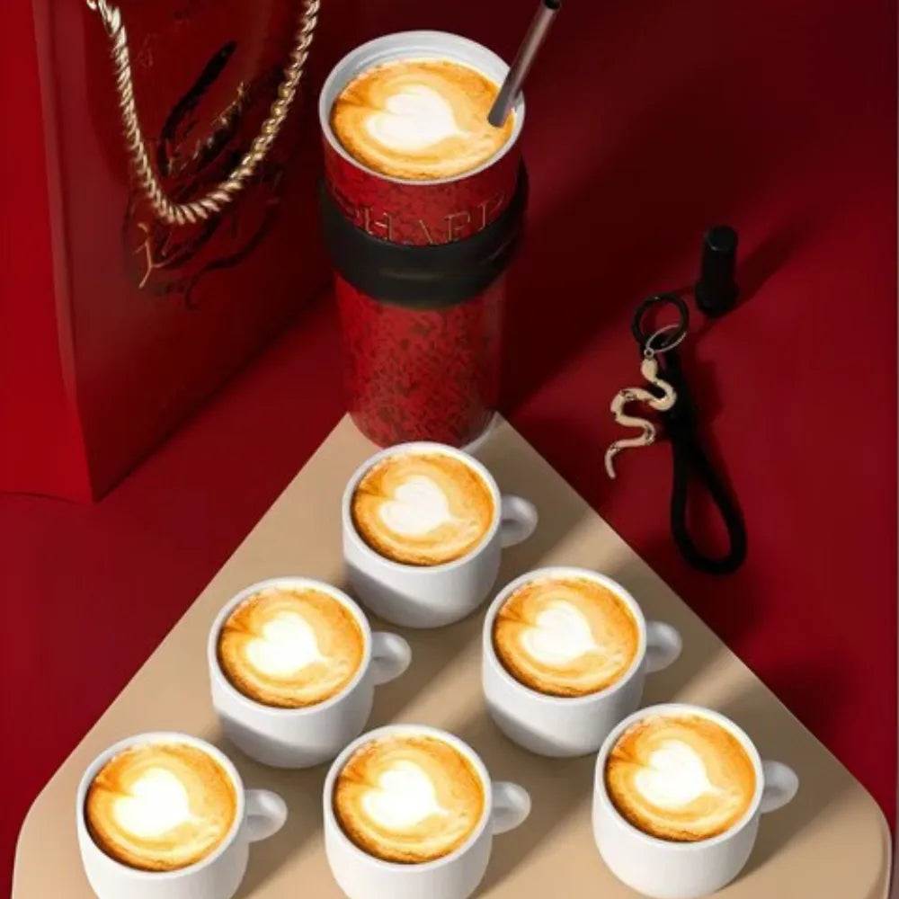 Qichong Tumbler 700mL Ceramic Liner Double-Wall Insulated with Straw Year of the Snake Limited Edition 2025 - Red