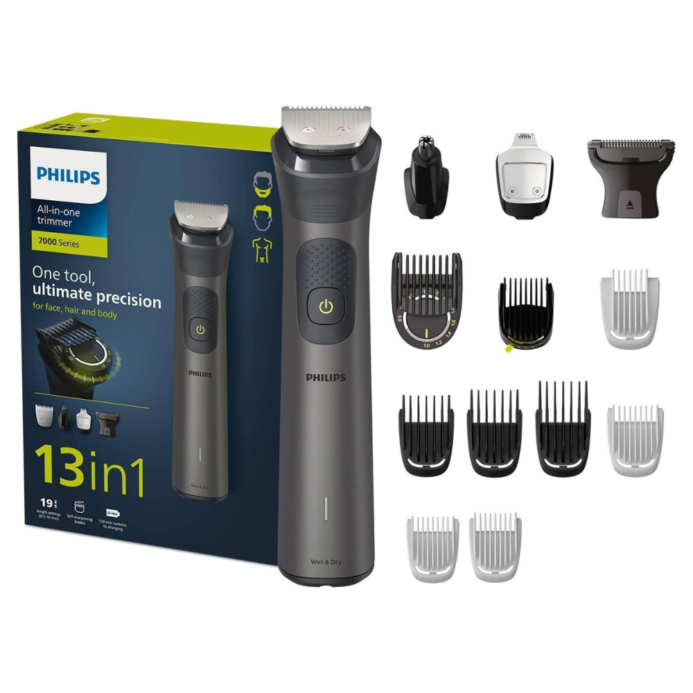 Philips MG7940/15 Series 7000 All-in-One Trimmer 13-in-1 Face, Hair & Body Grooming Kit with Precision Comb