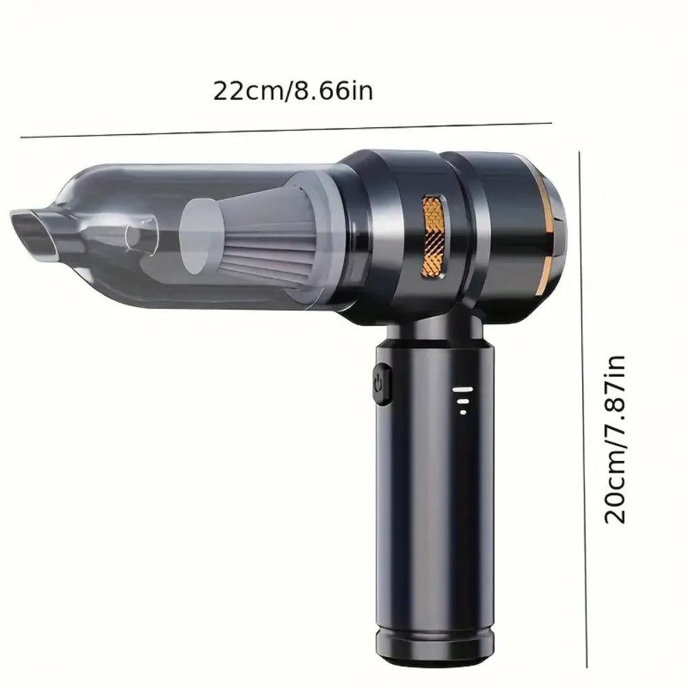 Brushless Motor Rechargeable Car Vacuum Cleaner Handheld Multifunction Suction & Blower with Accessories – Black