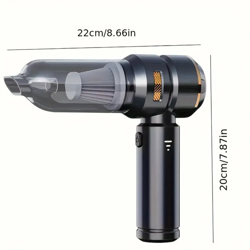 Brushless Motor Rechargeable Car Vacuum Cleaner Handheld Multifunction Suction & Blower with Accessories – Black