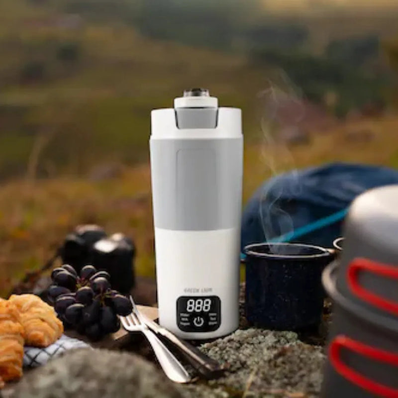 Green Line Portable Electric Kettle 600ml PP Plastic & 304 Stainless Steel with Touch Control, Keep Warm & Auto Shut-Off 300W