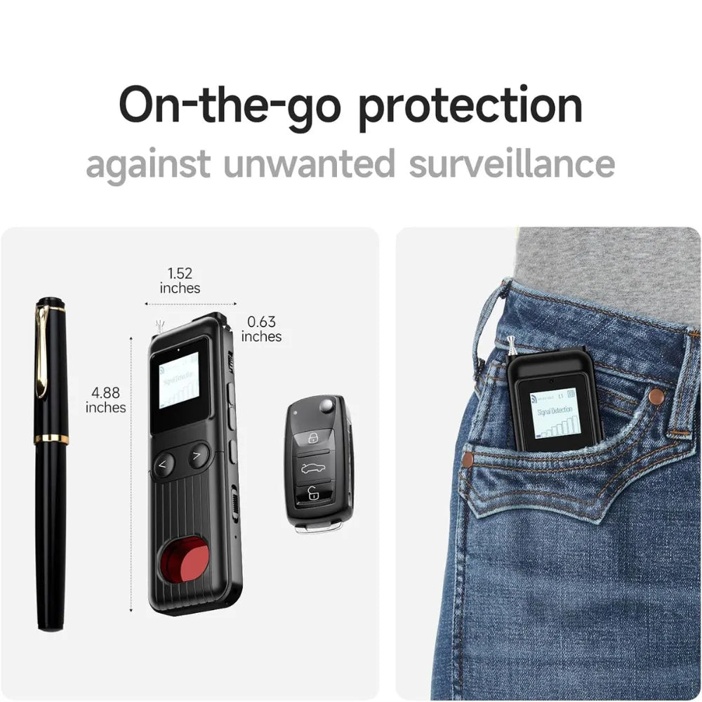 7-in-1 Hidden Camera Detector with Screen RF/GPS/IR Anti-Spy Device 500mAh Rechargeable Battery Portable Privacy Protector