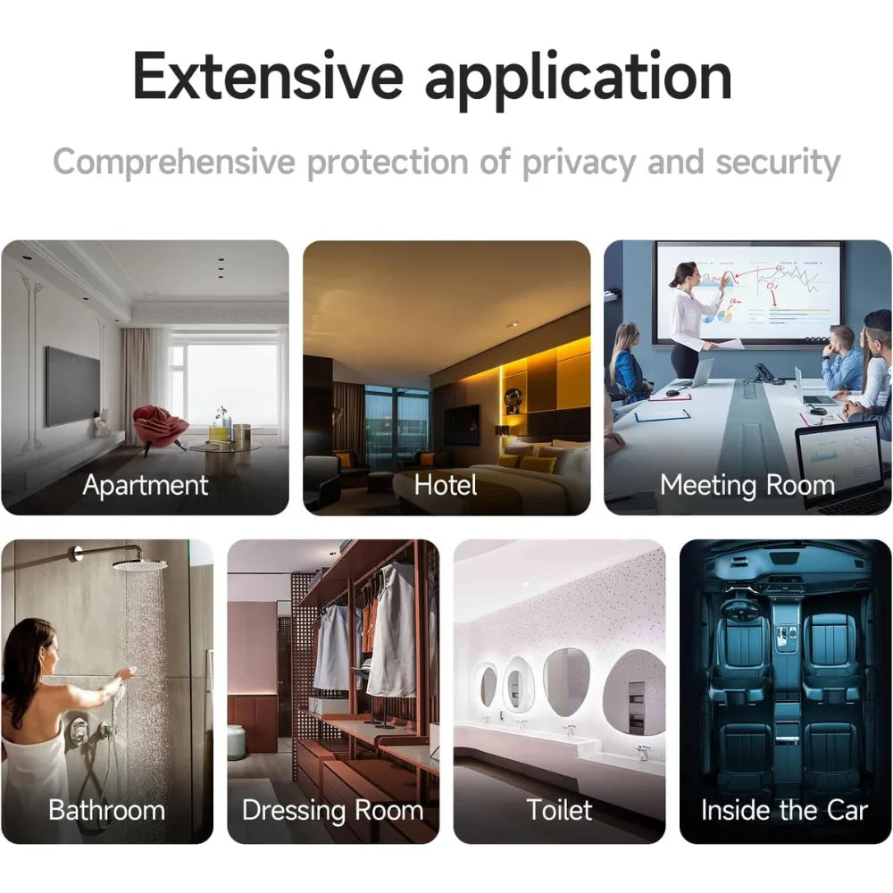 7-in-1 Hidden Camera Detector with Screen RF/GPS/IR Anti-Spy Device 500mAh Rechargeable Battery Portable Privacy Protector