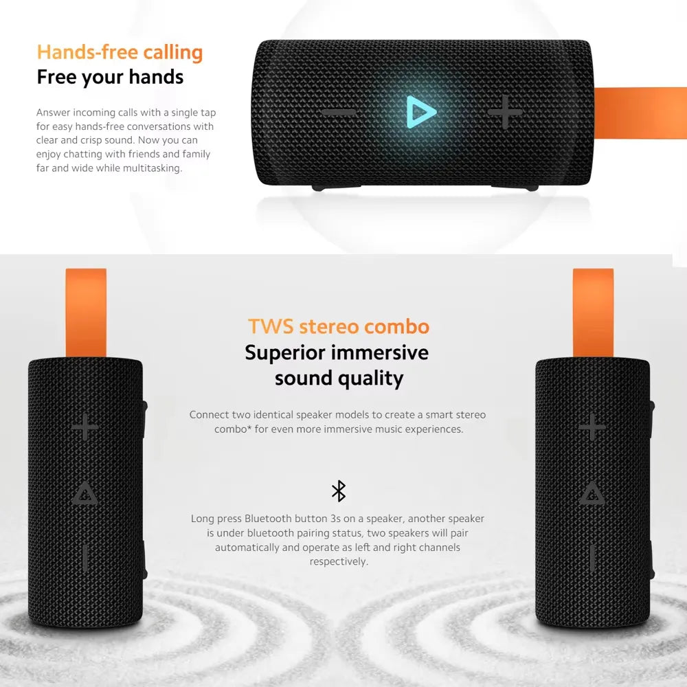 Xiaomi Waterproof Portable Sound Pocket Bluetooth Speaker Type-C Rechargeable 10 Hours Playback Time