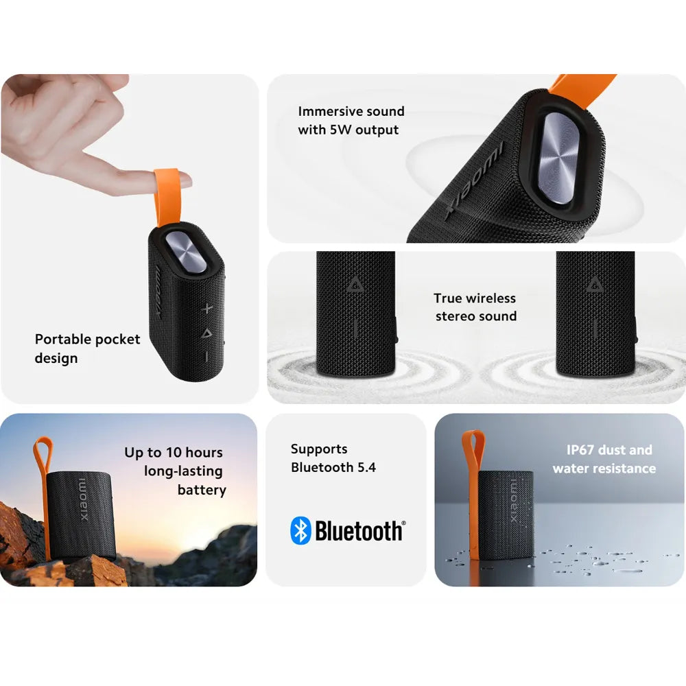 Xiaomi Waterproof Portable Sound Pocket Bluetooth Speaker Type-C Rechargeable 10 Hours Playback Time
