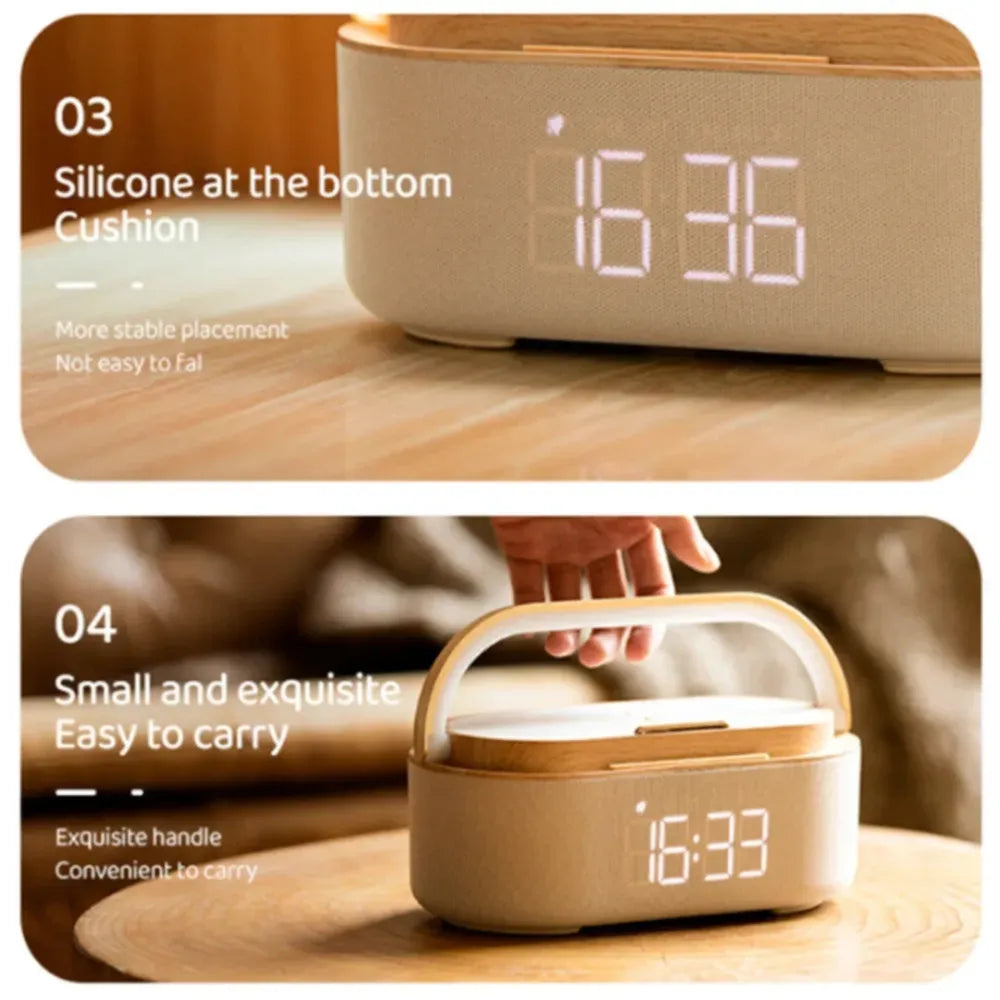 Portable Wireless Charger Speaker With LED Lamp 15W 2500mAh Battery