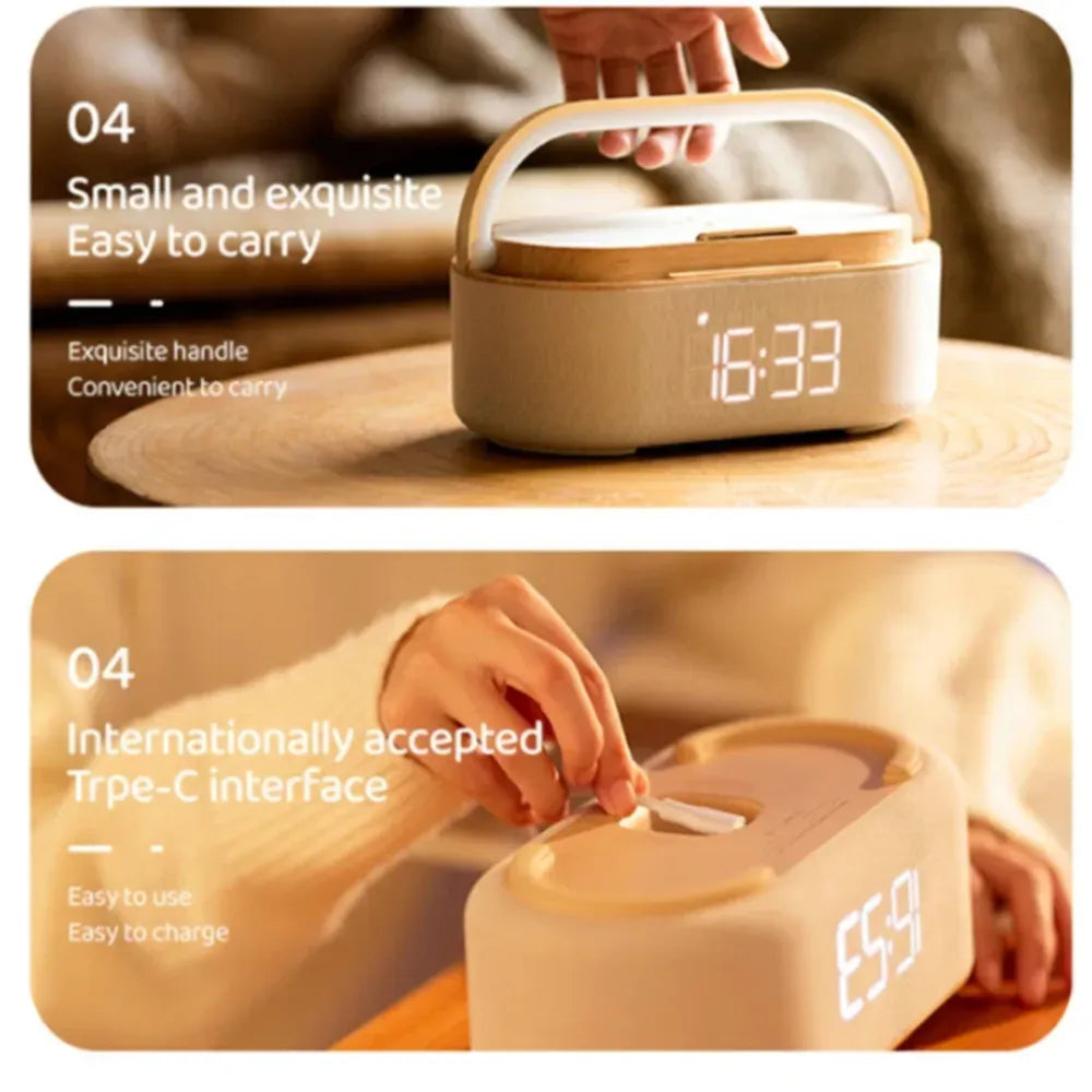 Portable Wireless Charger Speaker With LED Lamp 15W 2500mAh Battery