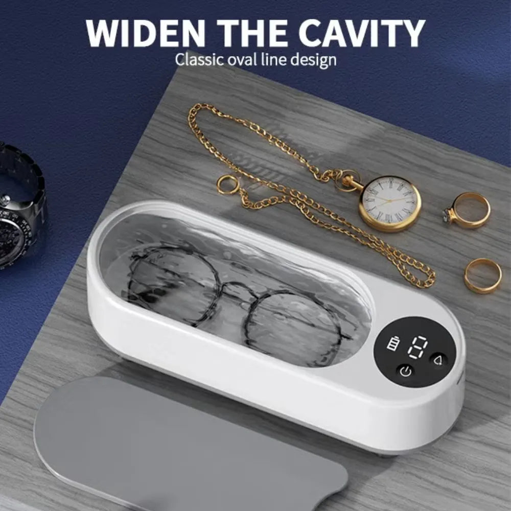 Ultrasonic Jewelry Cleaner 45kHz with 400ml Tank, 2 Cleaning Modes for Jewelry, Glasses & Accessories