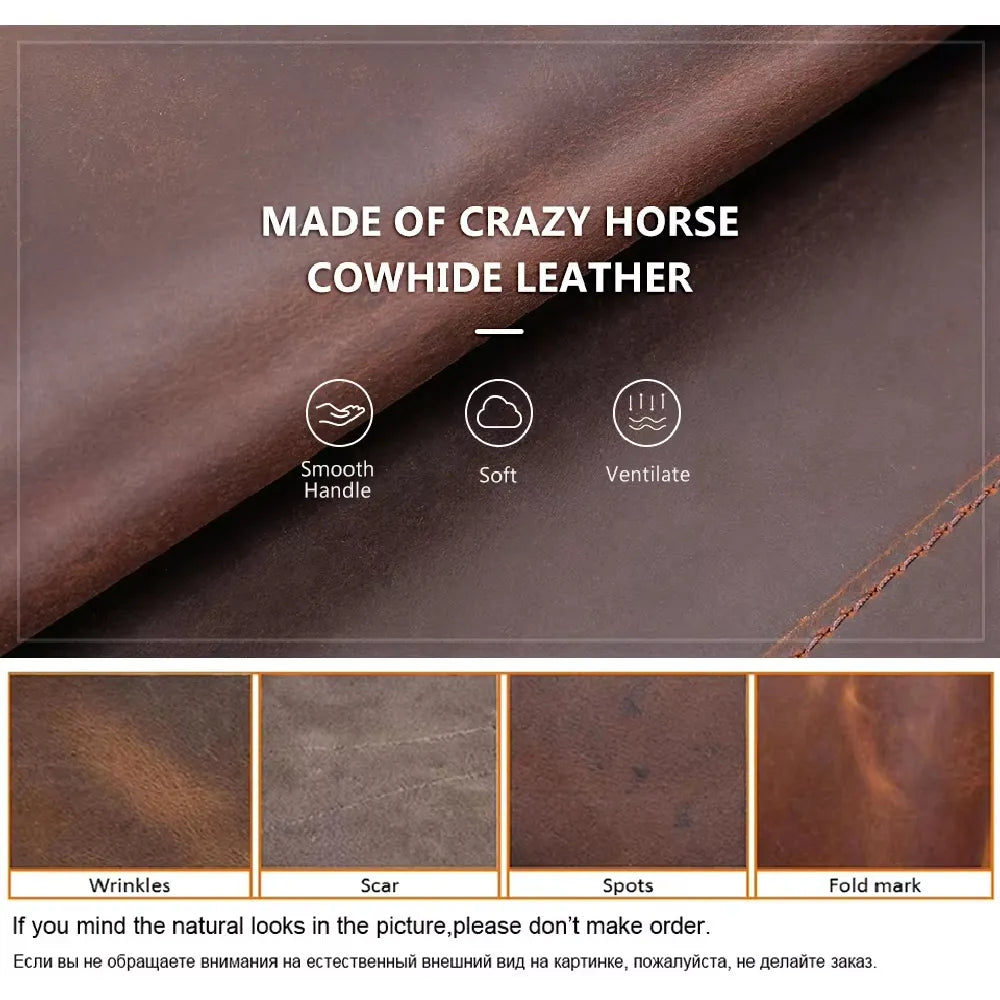 Contacts Family 11 Inch Slim Cow Genuine Leather Tablet Sleeve Case Cover - Coffee