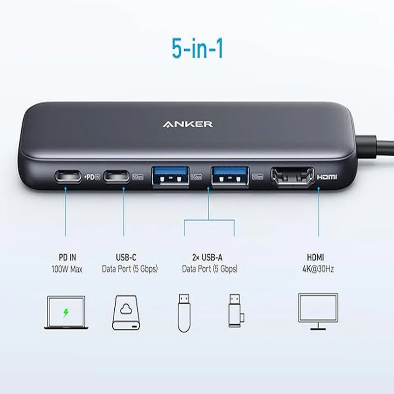 Anker 5-in-1 USB-C Adapter With 4K Video Output