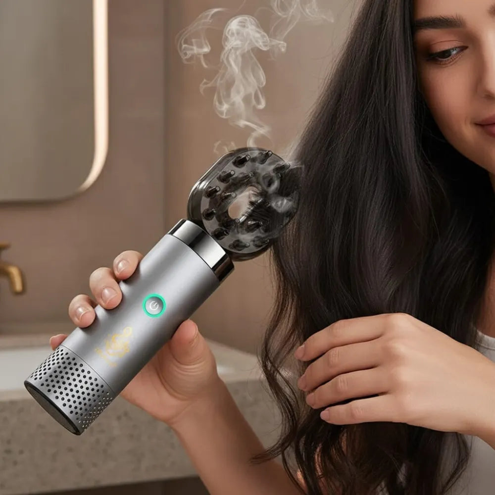 Rechargeable Bakhoor Incense Burner with Detachable Hair Comb, Portable, Elegant & Multi-Functional