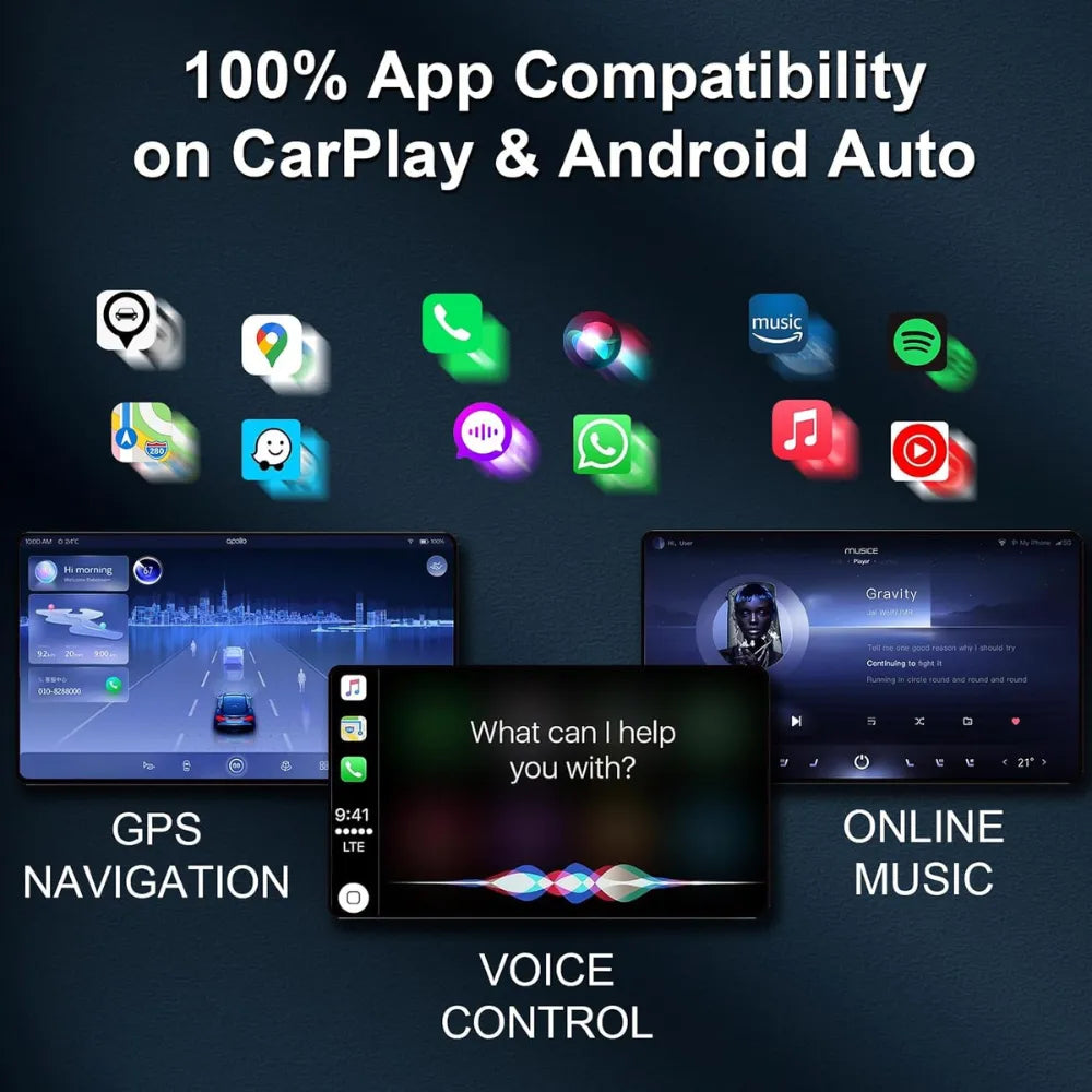 Mini Pro 2-in-1 Wireless CarPlay & Android Auto Adapter 2025 Upgrade, Dual USB-C/A, Fast Auto-Connect, No Lag, Easy Setup