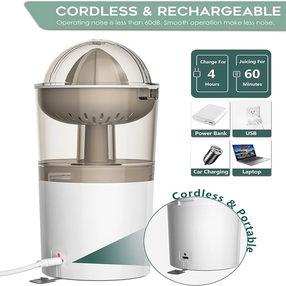 Portable CJ508 Citrus Juicer 250ml 20W USB Rechargeable – White