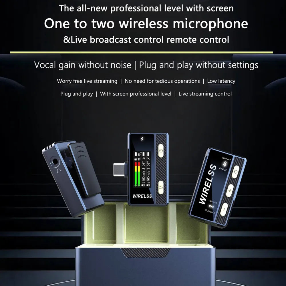 Sx66 Wireless Lavalier Microphone with Remote, Noise Cancelling, Mini Clip-On Design, Universal Compatibility