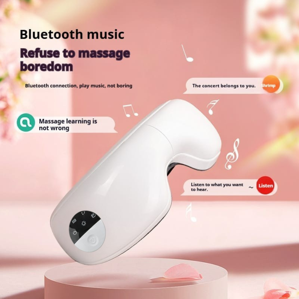 Intelligent Eye Massager 3-Level Heating, Vibration & Air Pressure, Foldable Design, Rechargeable - White