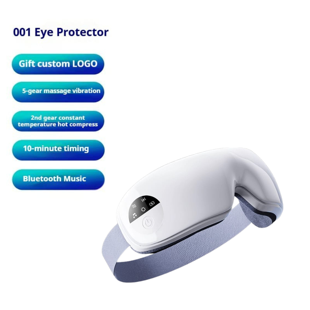 Intelligent Eye Massager 3-Level Heating, Vibration & Air Pressure, Foldable Design, Rechargeable - White