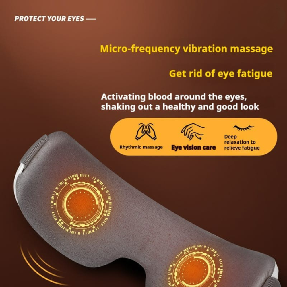Intelligent Eye Massager 3-Level Heating, Vibration & Air Pressure, Foldable Design, Rechargeable - White
