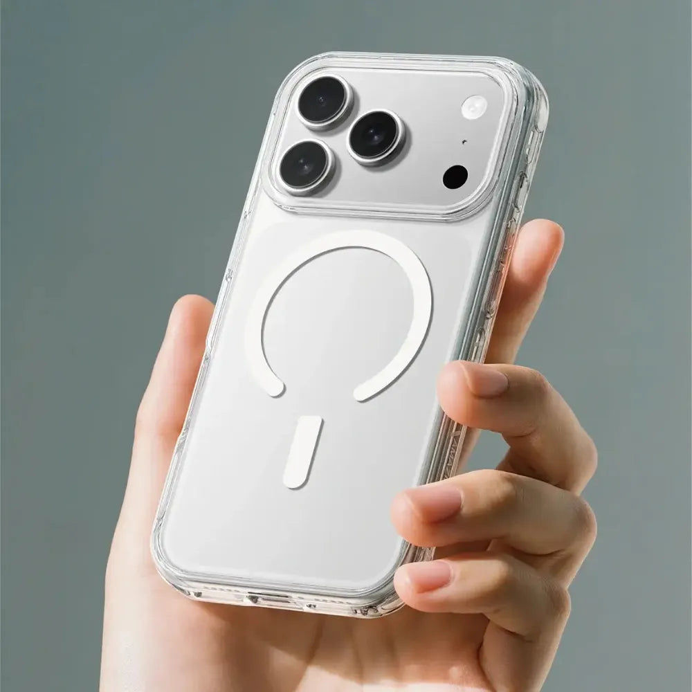 Mag Series Clear Case with MagSafe & URR HD Screen Protector for iPhone 17 Pro Max, Slim Shockproof Transparent Cover, 9H Tempered Glass