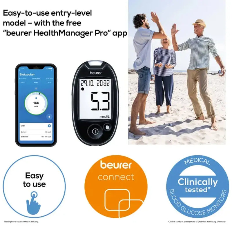 Beurer GL 44 Blood Glucose Monitoring System With USB Connectivity