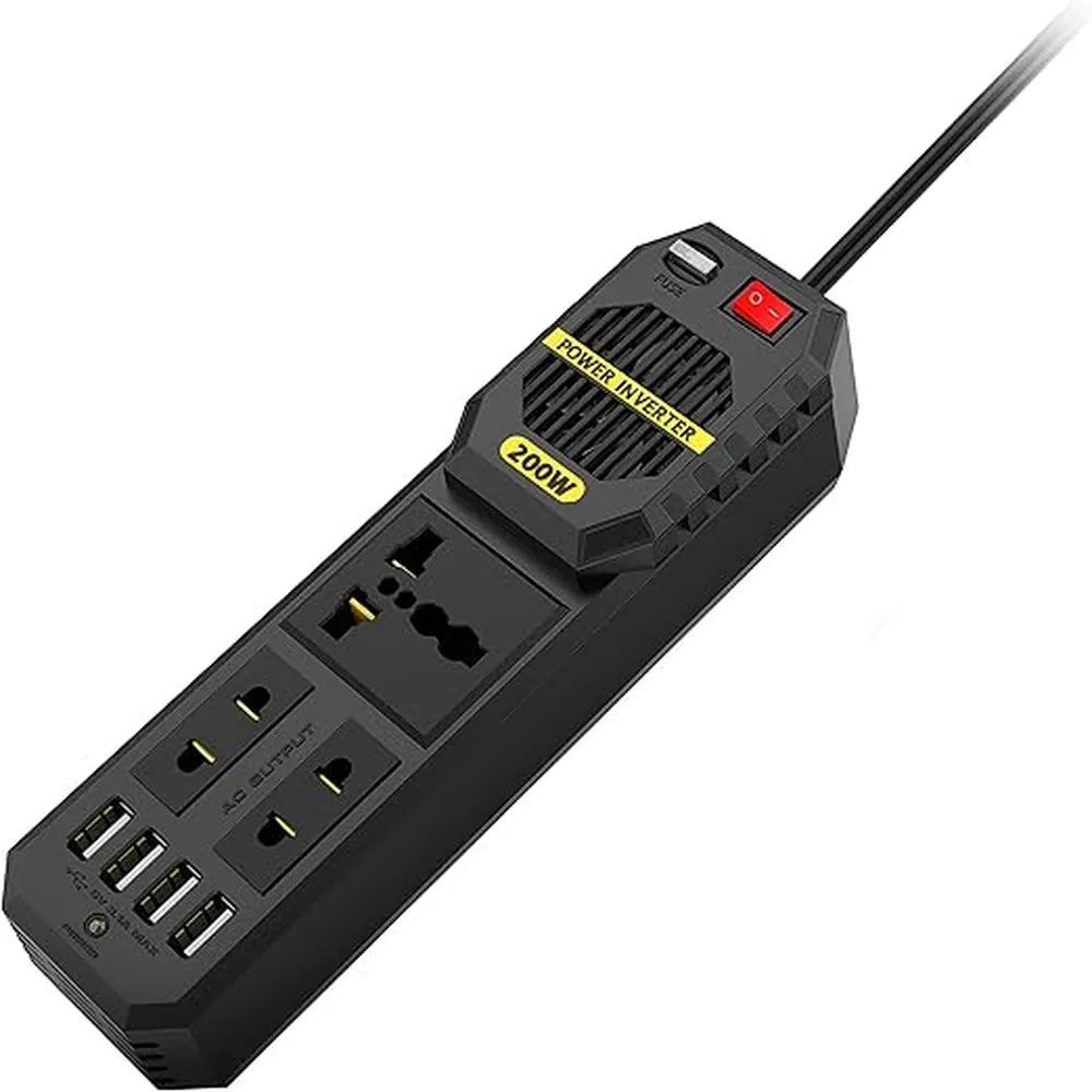 Green Stark Plus Power Inverter with 4 USB-A Ports 200W