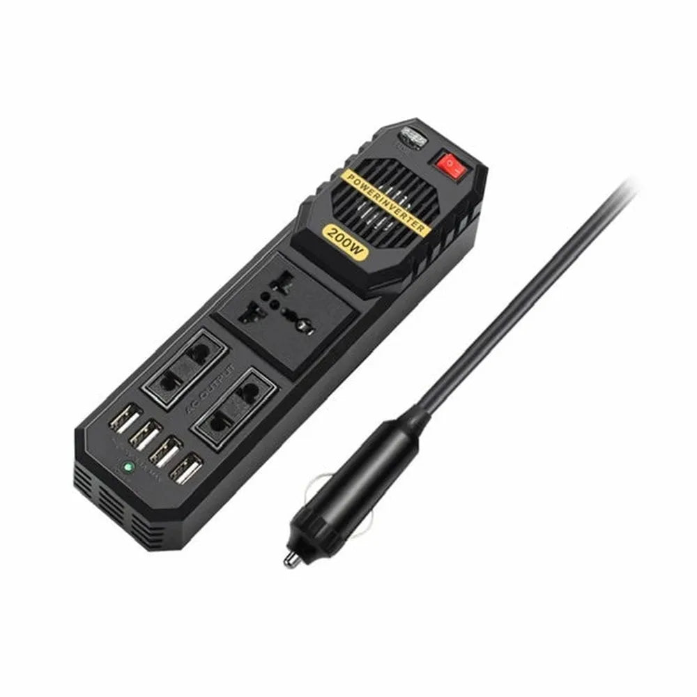Green Stark Plus Power Inverter with 4 USB-A Ports 200W