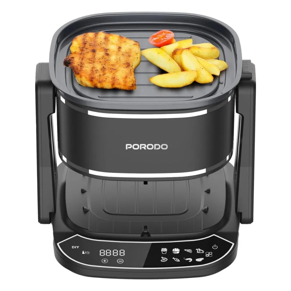 Porodo Lifestyle 4.5L Air Fryer & Grill Combo, 8 Preset Functions, Touch Screen Display, 40°–200°C Temperature Control