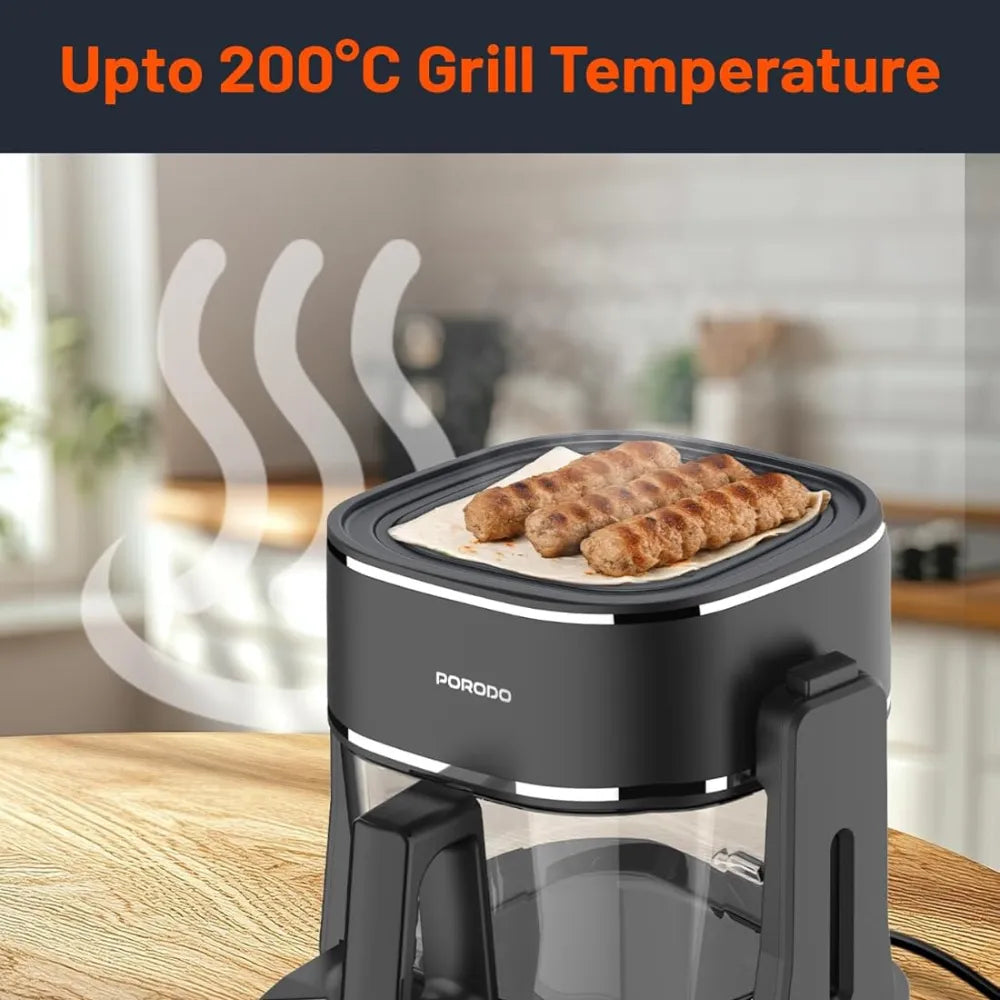 Porodo Lifestyle 4.5L Air Fryer & Grill Combo, 8 Preset Functions, Touch Screen Display, 40°–200°C Temperature Control