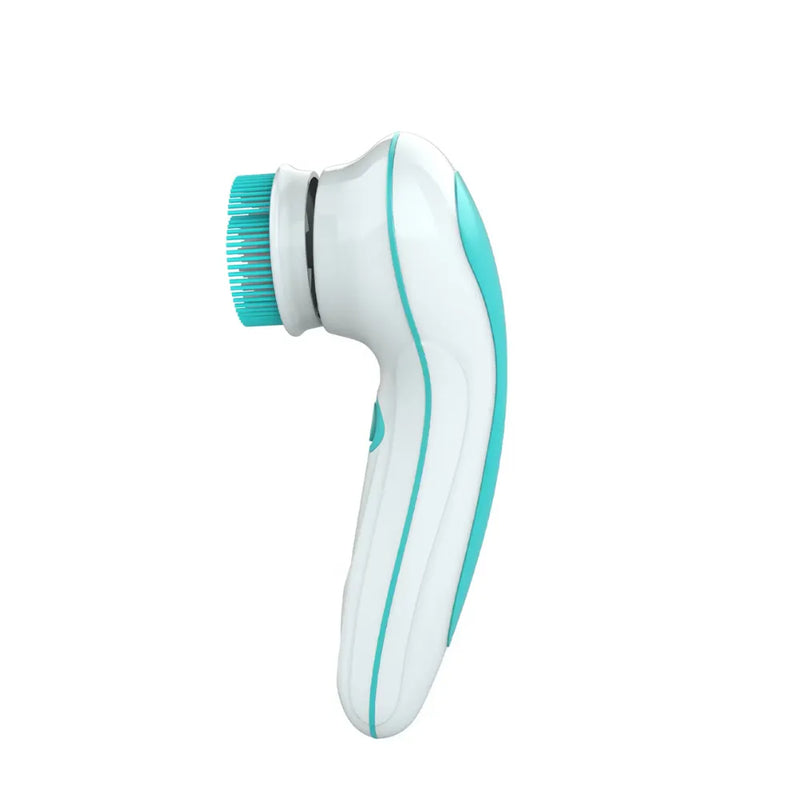 Porodo 4-in-1 Facial Cleansing Brush 2-Speed 360° Rotation with 4 Brush Attachments, 500mAh Battery, Type-C Charging – White