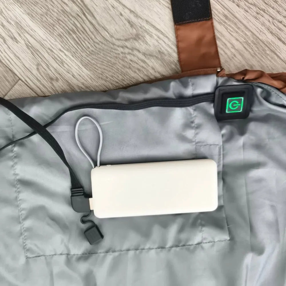 Porodo Lifestyle Power Heating Sleeping Bag with Adjustable Temperature 35°C–55°C, 5V/2A USB Power Bank Compatible
