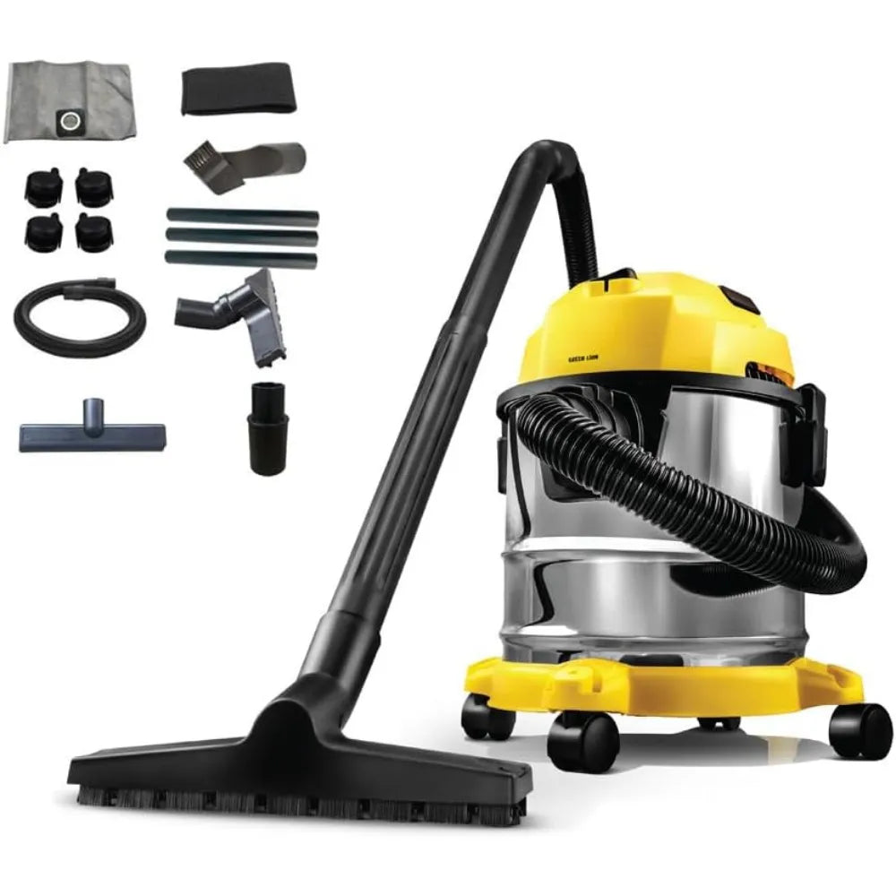 Green Lion Ultra 3-in-1 Vacuum Cleaner 12L 1000W, 15kPa Suction Power, Wet & Dry Function, Blower Mode – Yellow