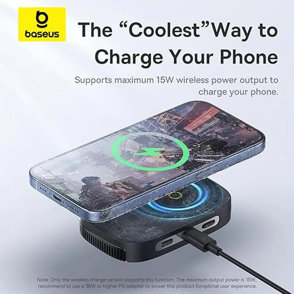 Baseus MagPro II Series Ultra-Thin Magnetic Phone Cooler with Wireless Charger Edition - Black