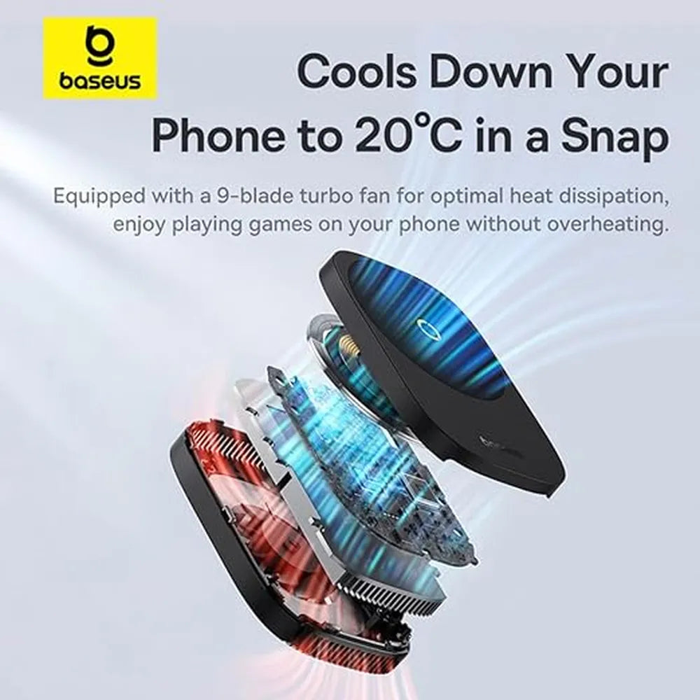 Baseus MagPro II Series Ultra-Thin Magnetic Phone Cooler with Wireless Charger Edition - Black