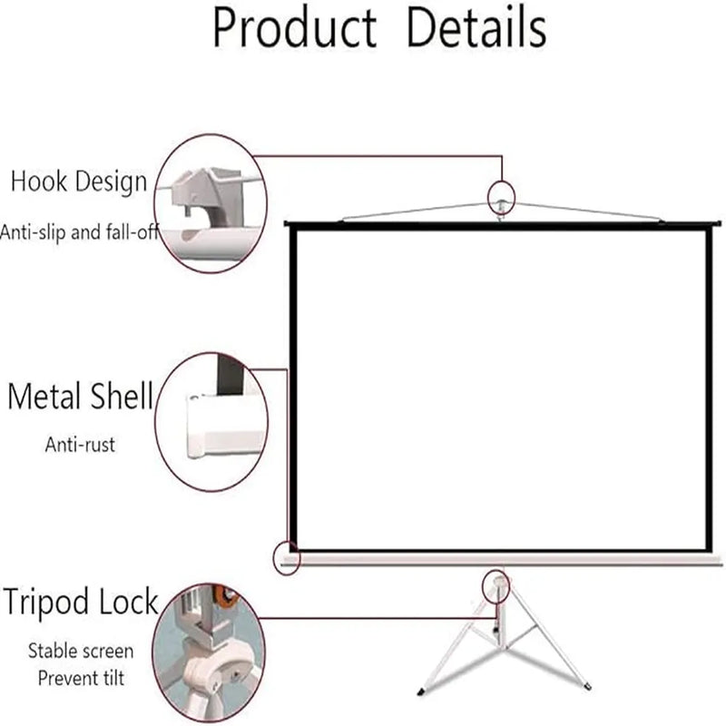 Portable Projector Screen with Stand 72 Inch 4K HD Quality-7