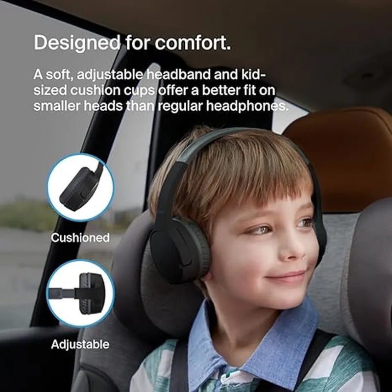 Belkin Soundform Mini Wireless Ear Headphones for Kids 30H Battery Life - Black