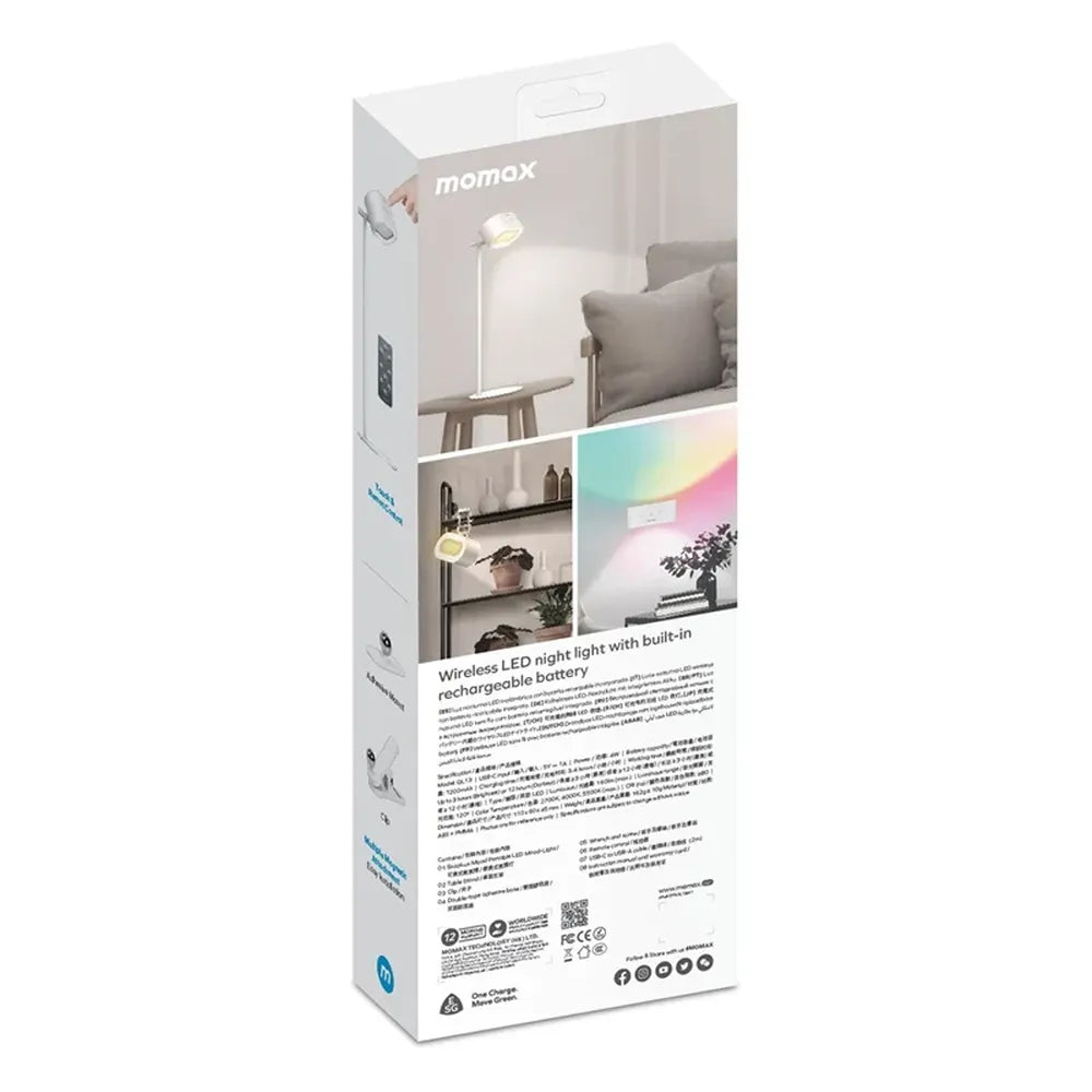 Momax SnapLux Mood Portable LED Lamp With Controller 1800mAh Battery With Remote Control