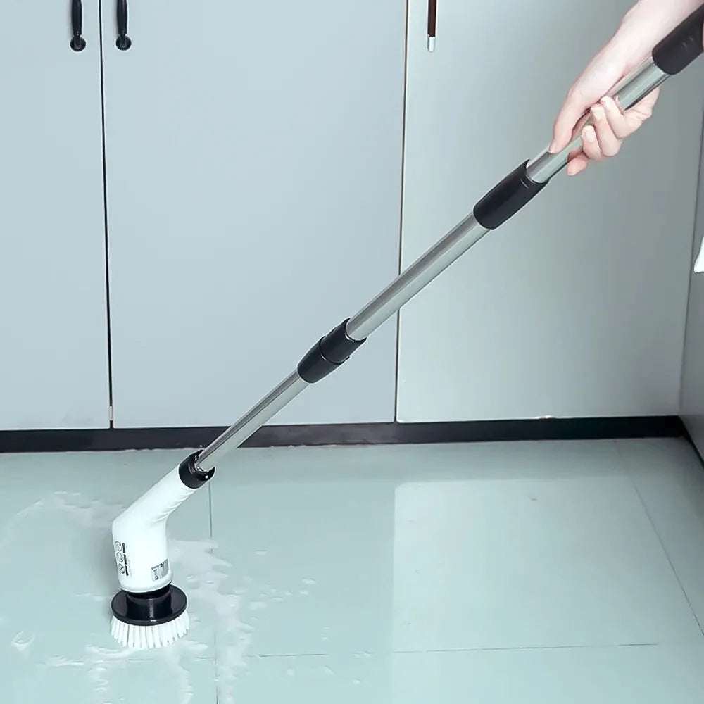 9-in-1 Cordless Electric Spin Scrubber with Replaceable Brush Head Power Rotating 25W