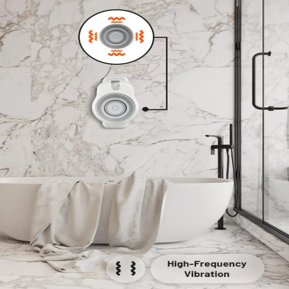 Porodo Lifestyle Wall Mounted Electric Back Scrub 22.5W Rated Power 2600mAh Battery  – White