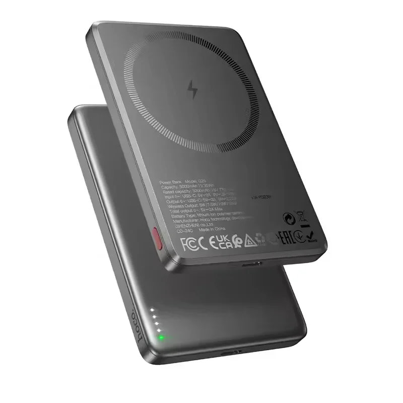 Hoco Power Bank Magnetic Charge 5000mAh 20W Output – Metal Grey