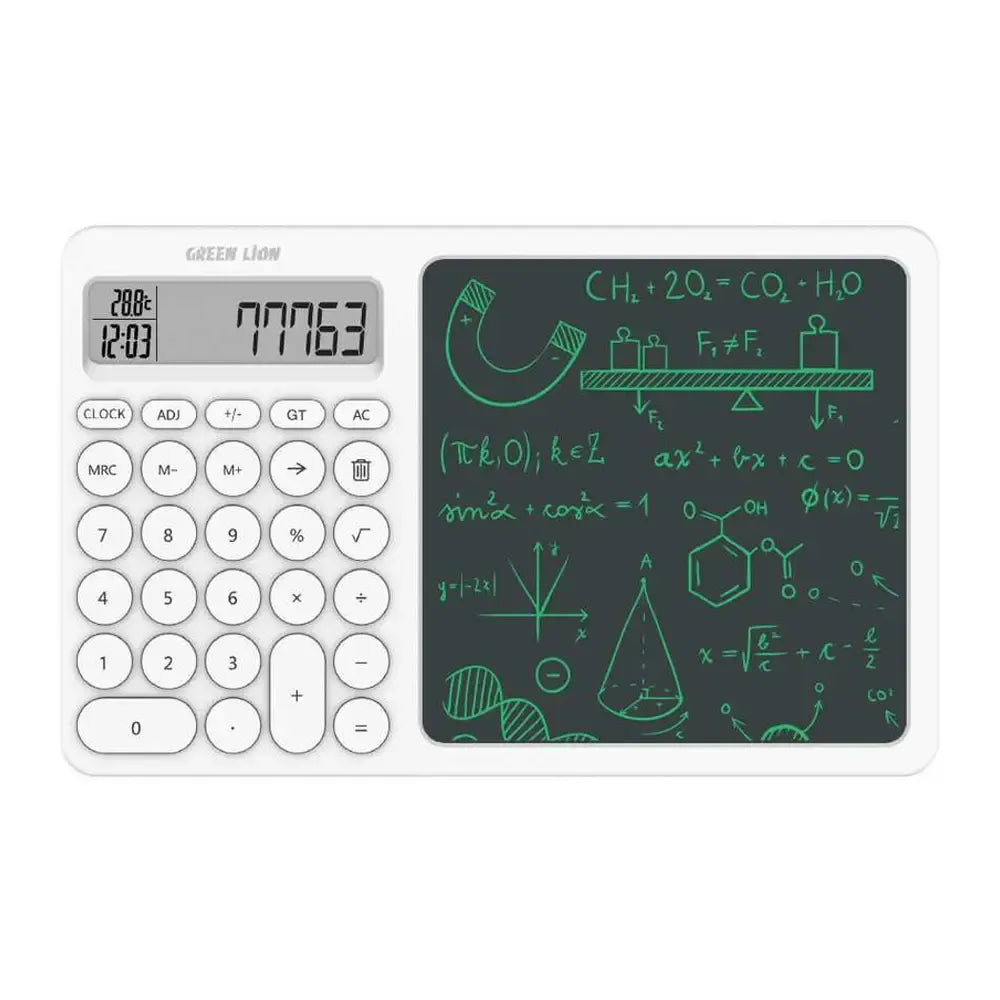 Green Lion CalcWrite Pro Calculator Writing Pad Powered By 3V Coin Battery
