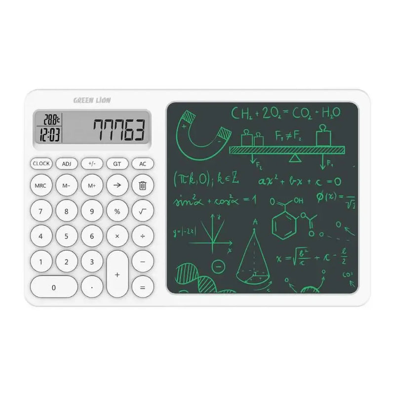 Green Lion CalcWrite Pro Calculator Writing Pad Powered By 3V Coin Battery