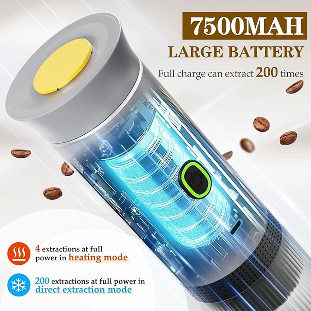 3-in-1 Portable Espresso Machine 60mL 2500mAh Battery Type-C Rechargeable