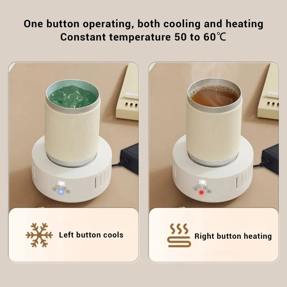 2-in-1 Smart Cup Cooler Warmer 500ML Aluminum Beverage Plate with Adjustable Temperature (2°C–55°C)