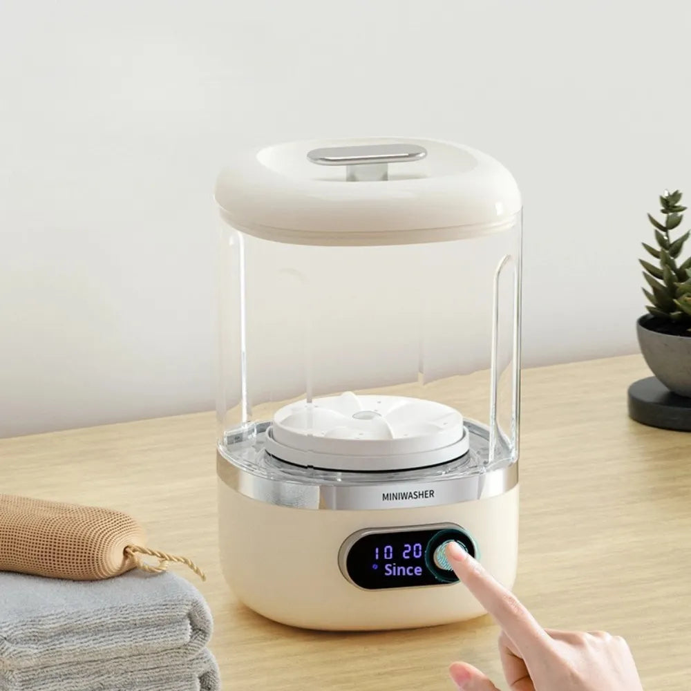 MiniWash Smart Portable Wireless Washing Machine, Rechargeable No-Installation Small Clothes Washer for Socks, Underwear & Baby Items