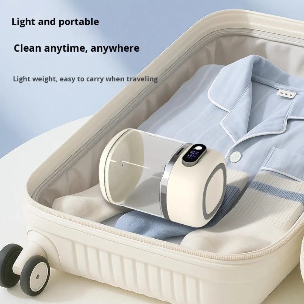 MiniWash Smart Portable Wireless Washing Machine, Rechargeable No-Installation Small Clothes Washer for Socks, Underwear & Baby Items