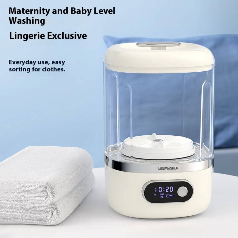 MiniWash Smart Portable Wireless Washing Machine, Rechargeable No-Installation Small Clothes Washer for Socks, Underwear & Baby Items