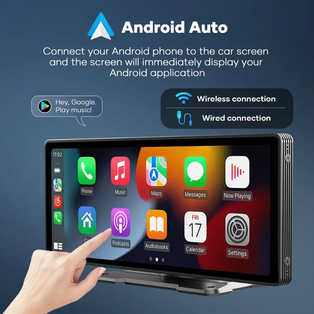 10.26 Pro Wireless CarPlay & Android Auto Car Stereo with 1080P Rear Camera, Bluetooth, Mirror Link, AUX, FM – Portable Driveplay for All Vehicles